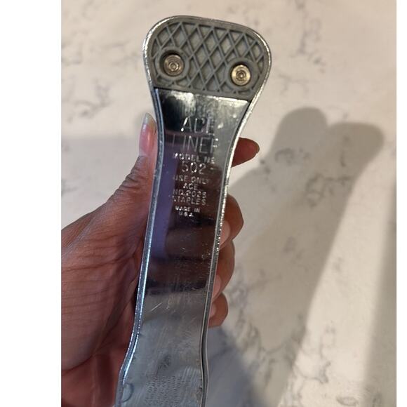 Vintage Ace Liner Stapler 502 Desk Wood Grain Brown Bakelite Retro Mid Century - Picture 6 of 10